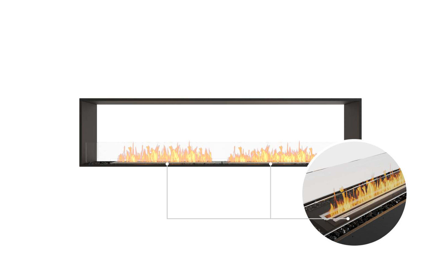 EcoSmart Flex Bioethanol Fireplace 86DB Double Sided Black