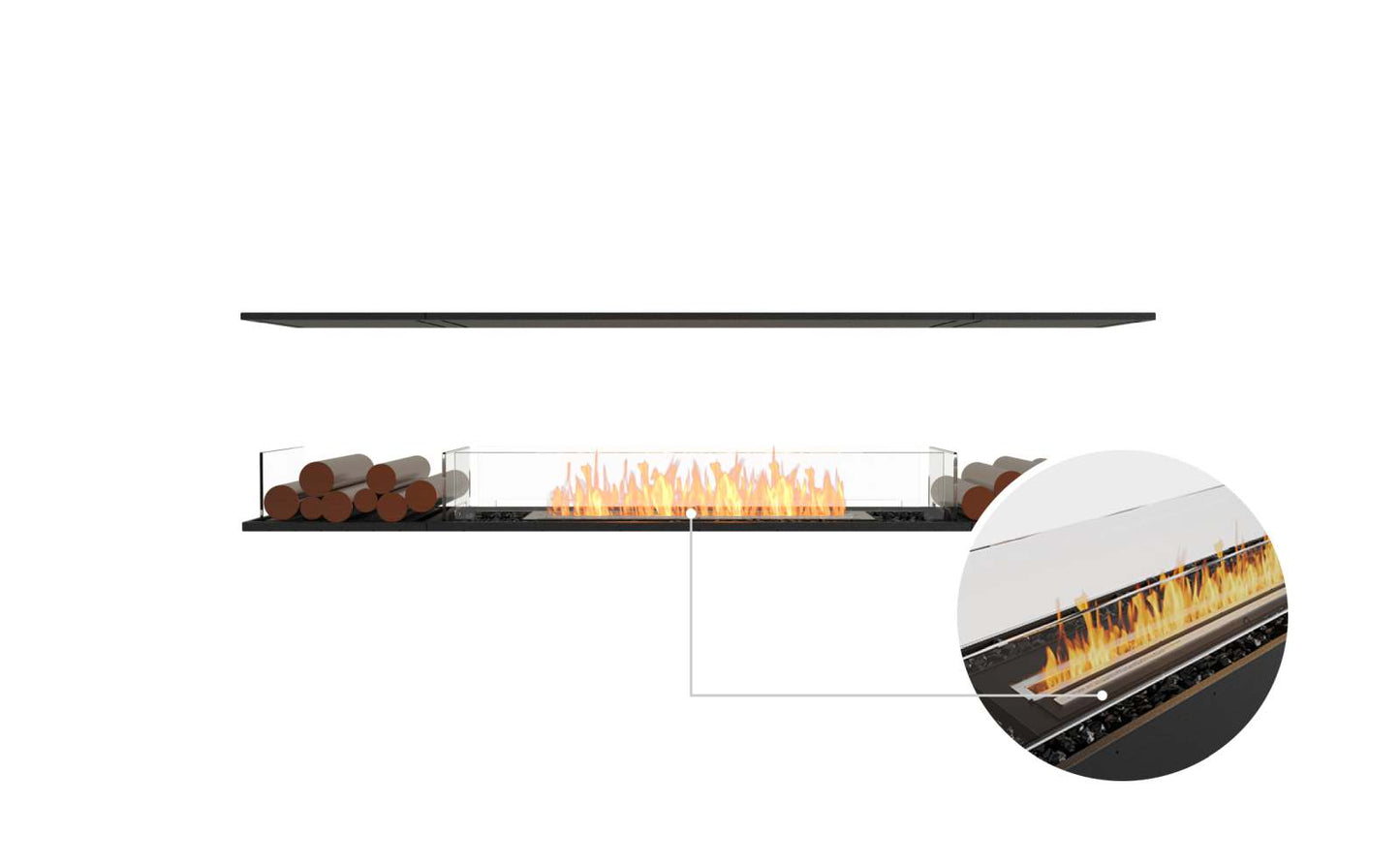 EcoSmart Flex Bioethanol Fireplace 86IL BX2 Island Black