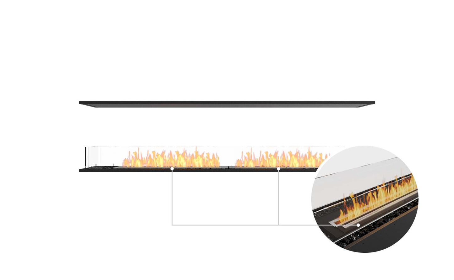 EcoSmart Flex Bioethanol Fireplace 86IL Island Black