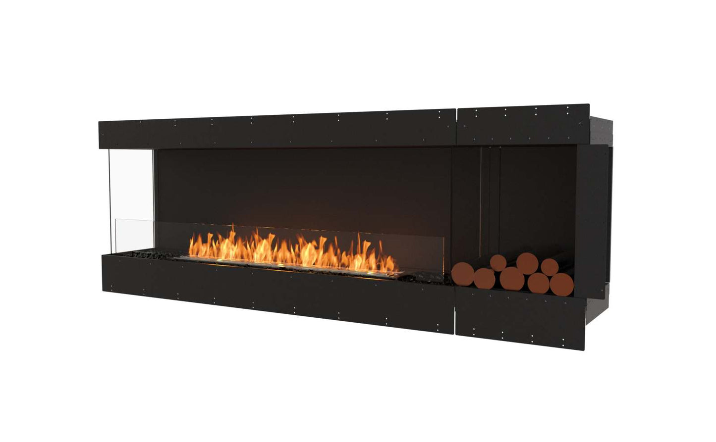 EcoSmart Flex Bioethanol Fireplace 86LC BXR Left Corner Black