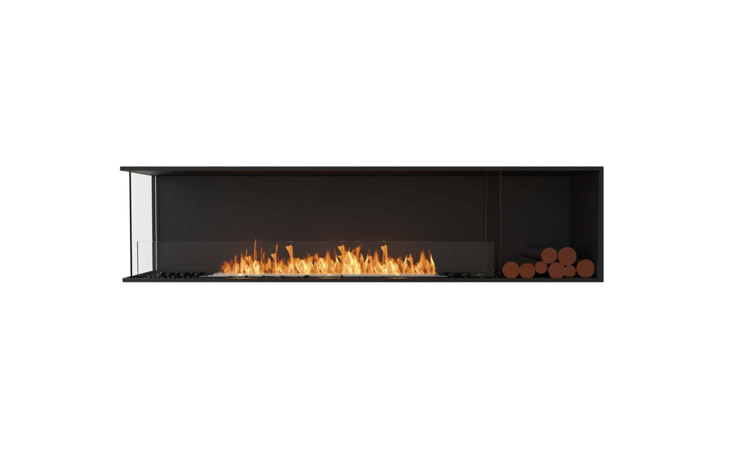 EcoSmart Flex Bioethanol Fireplace 86LC BXR Left Corner Black
