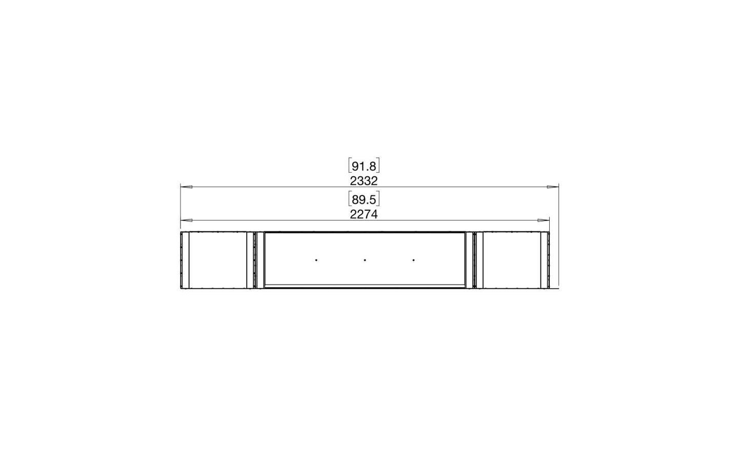EcoSmart Flex Bioethanol Fireplace 86PN BX2 Peninsula Black