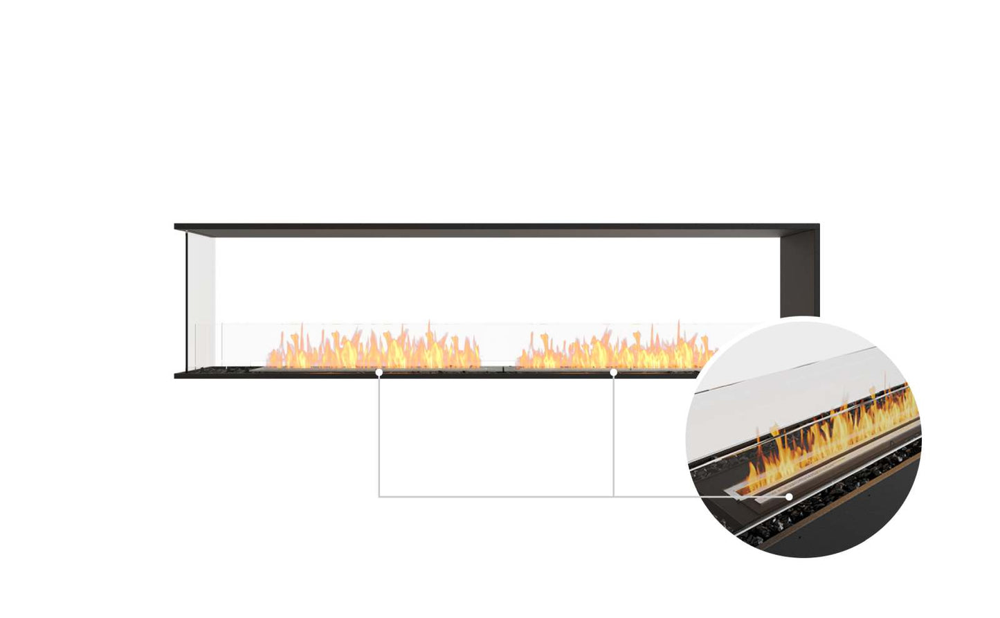 EcoSmart Flex Bioethanol Fireplace 86PN Peninsula Black