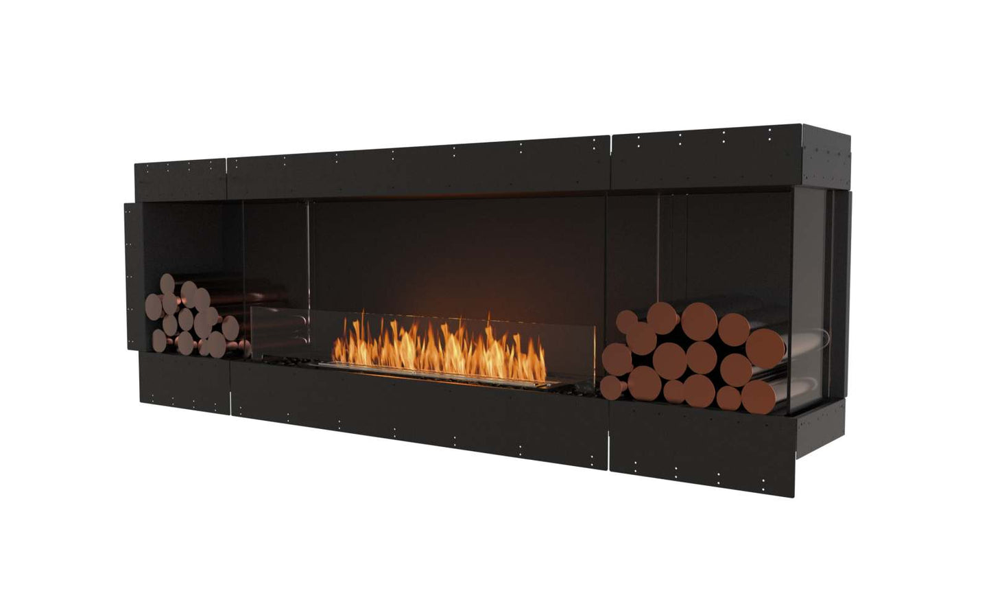 EcoSmart Flex Bioethanol Fireplace 86RC BX2 Right Corner Black