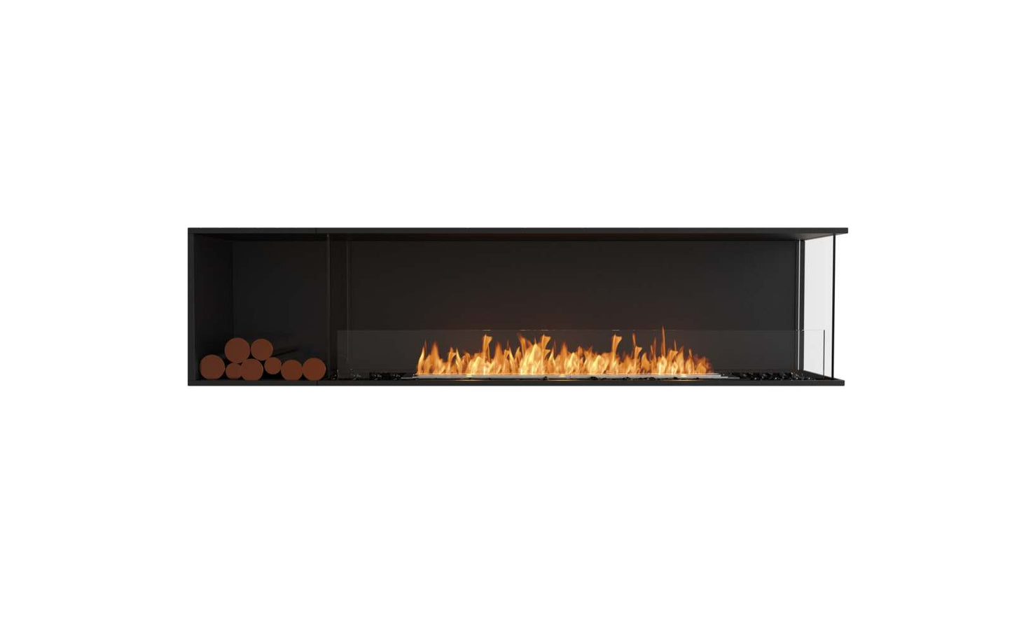 EcoSmart Flex Bioethanol Fireplace 86RC BXL Right Corner Black