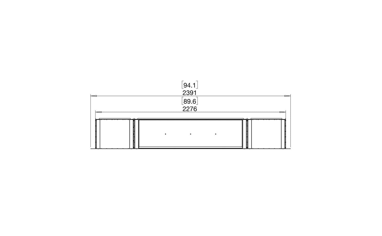 EcoSmart Flex Bioethanol Fireplace 86SS BX2 Single Sided Black