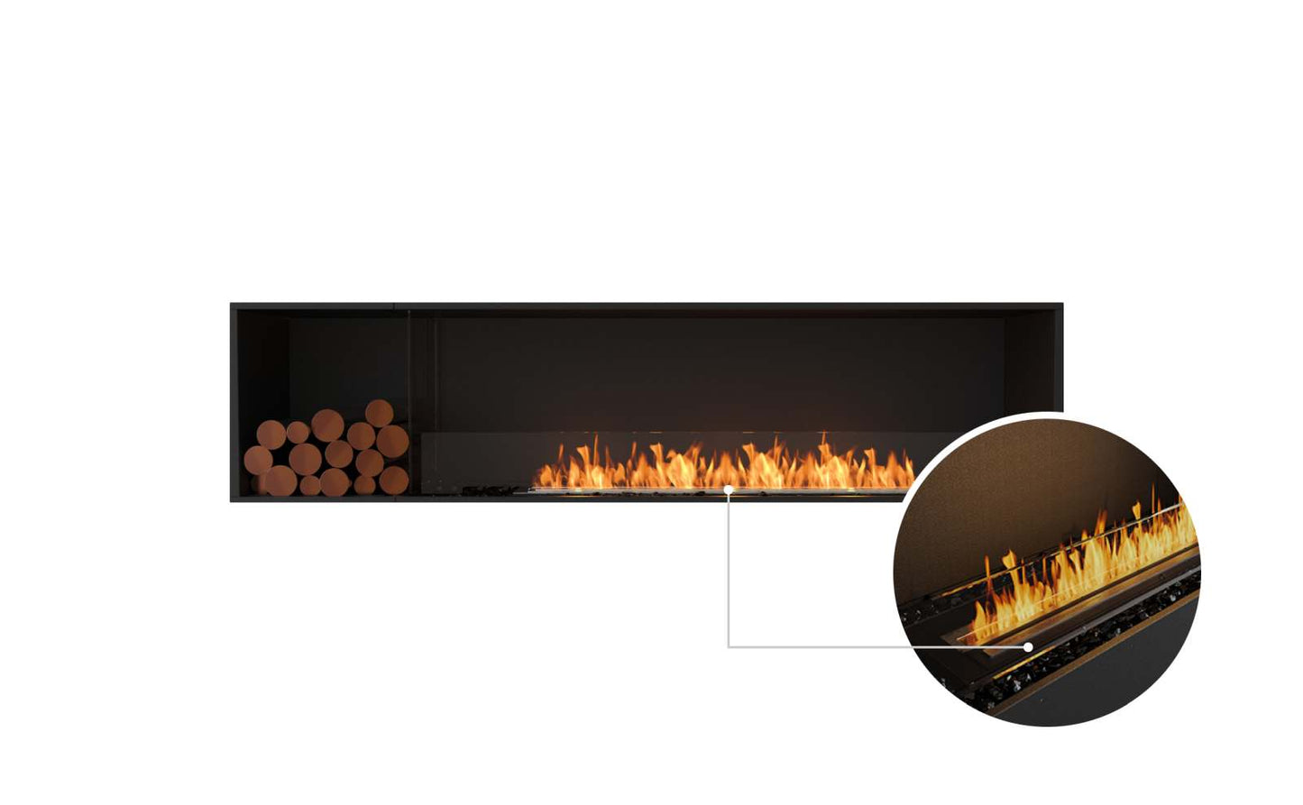 EcoSmart Flex Bioethanol Fireplace 86SS BXL Single Sided Black