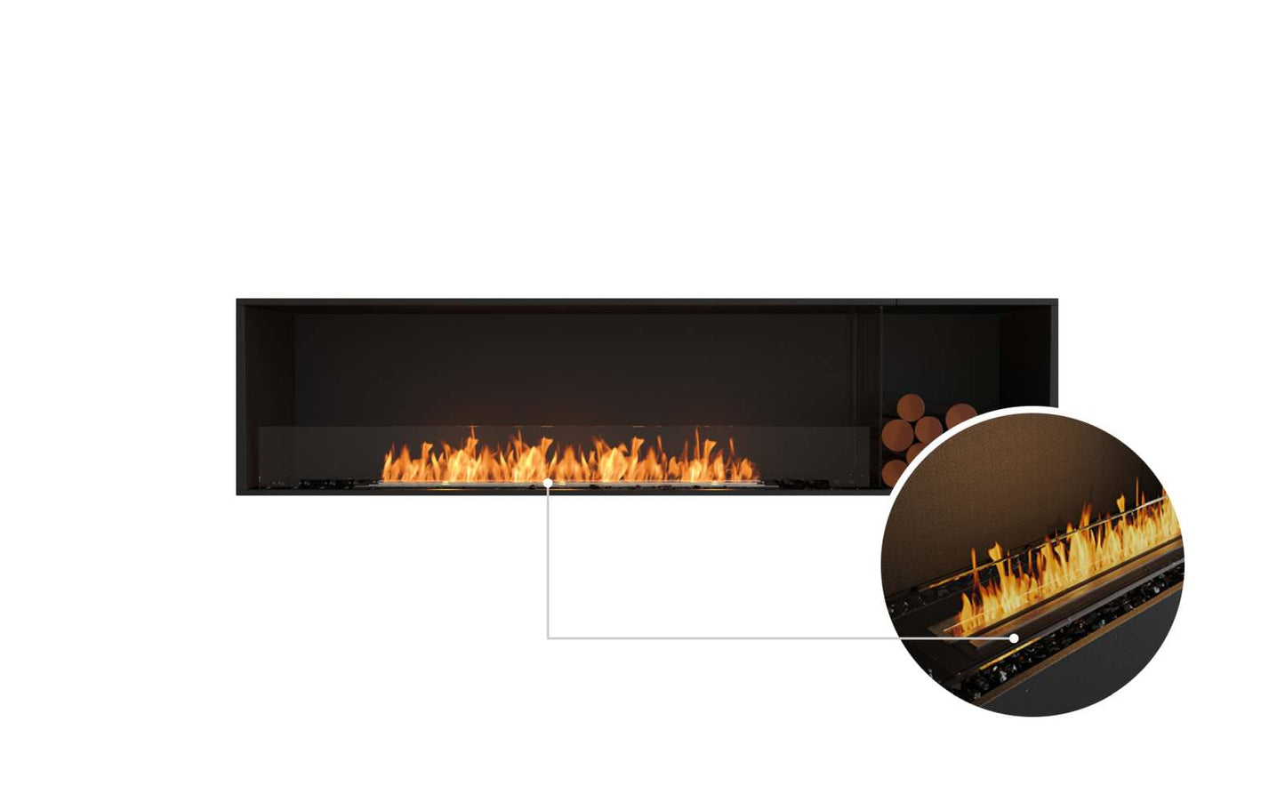 EcoSmart Flex Bioethanol Fireplace 86SS BXR Single Sided Black
