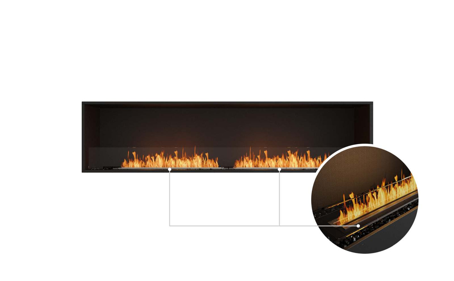 EcoSmart Flex Bioethanol Fireplace 86SS Single Sided Black