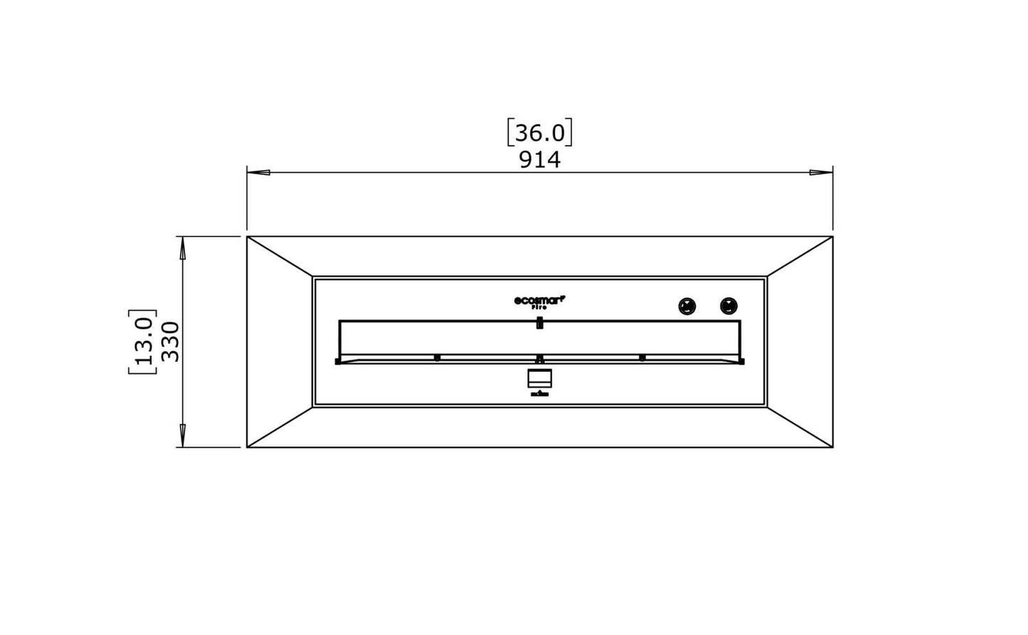 EcoSmart Fire Grate 36 Fireplace Insert Graphite