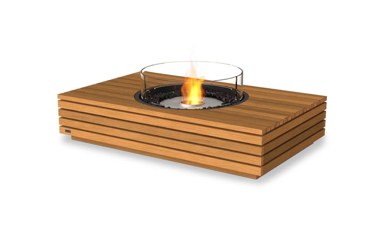 EcoSmart Fire Martini 50 Bioethanol Fire Pit Table Teak