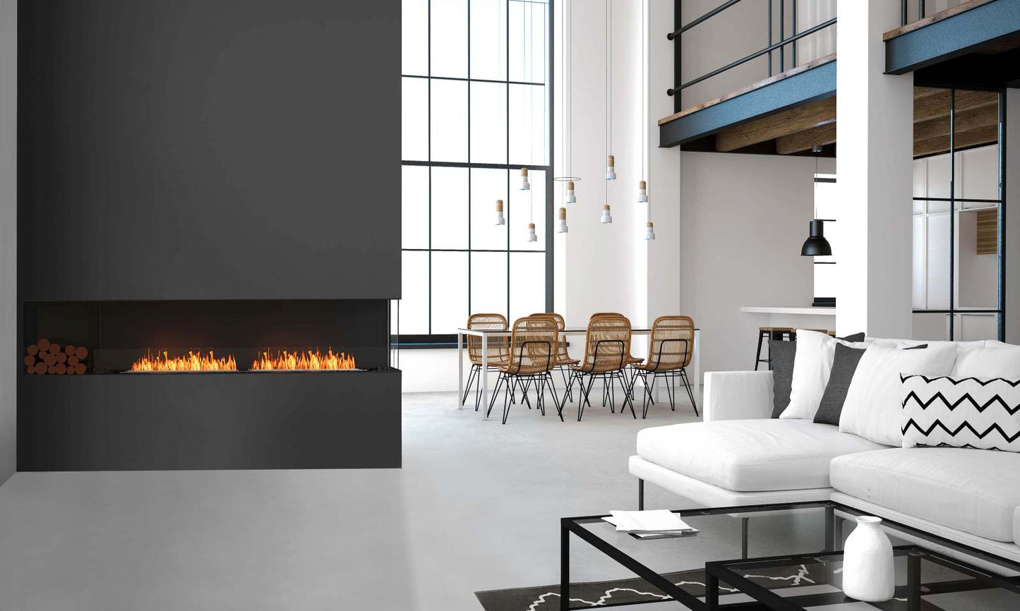 EcoSmart Flex Bioethanol Fireplace 104RC BXL Right Corner Black