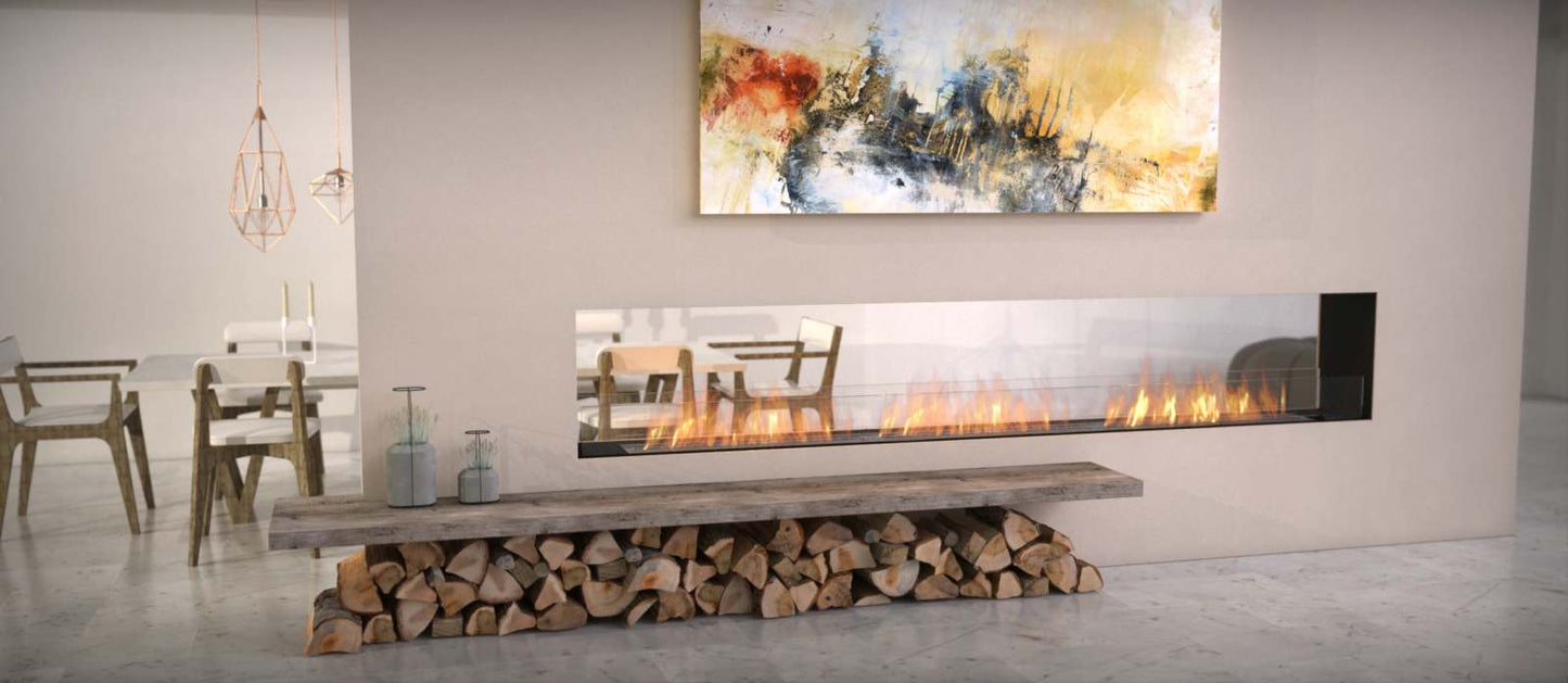 EcoSmart Flex Bioethanol Fireplace 122DB Double Sided Black
