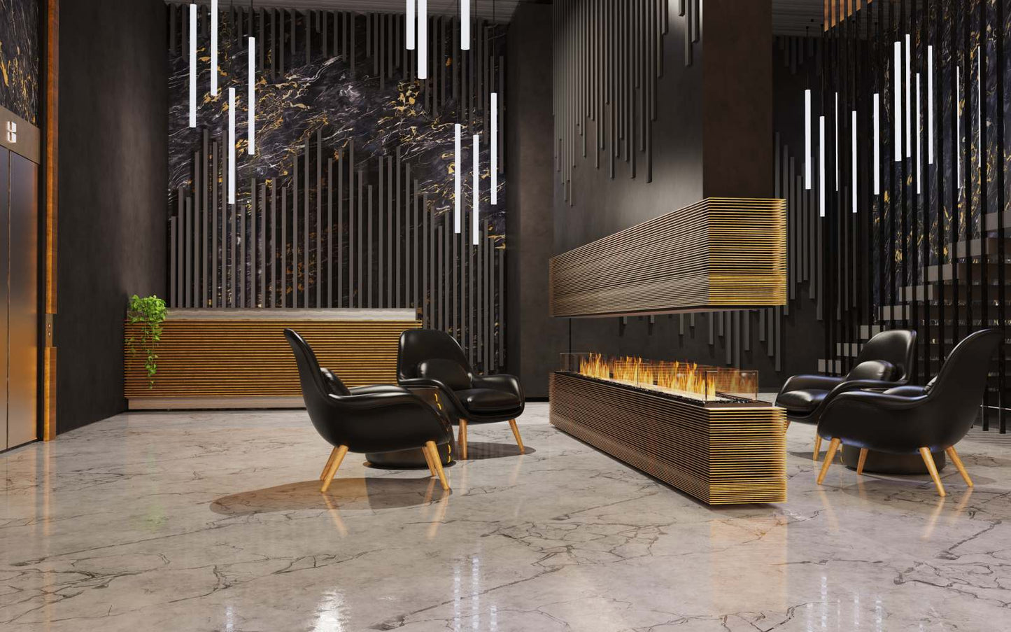 EcoSmart Flex Bioethanol Fireplace 158IL Island Black