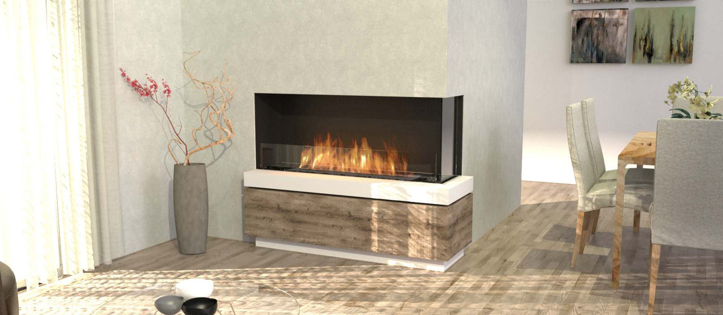 EcoSmart Flex Bioethanol Fireplace 50RC Right Corner Black