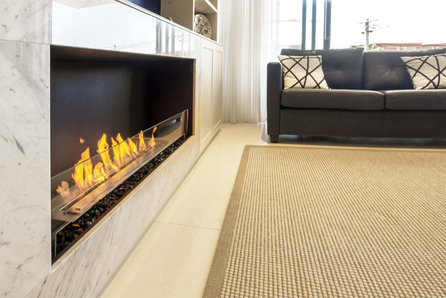EcoSmart Flex Bioethanol Fireplace 50SS Single Sided Black