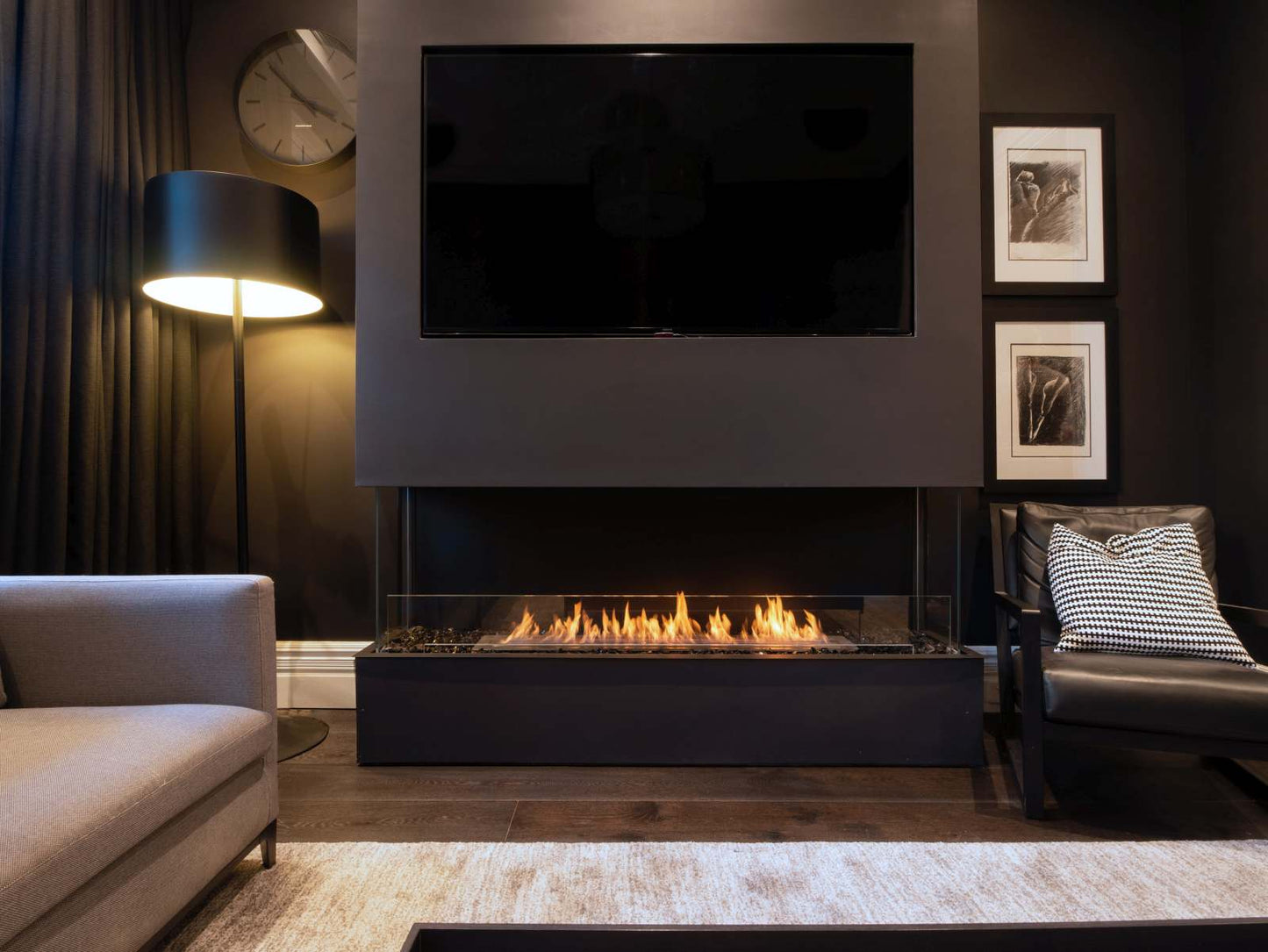 EcoSmart Flex Bioethanol Fireplace 68BY Bay Black