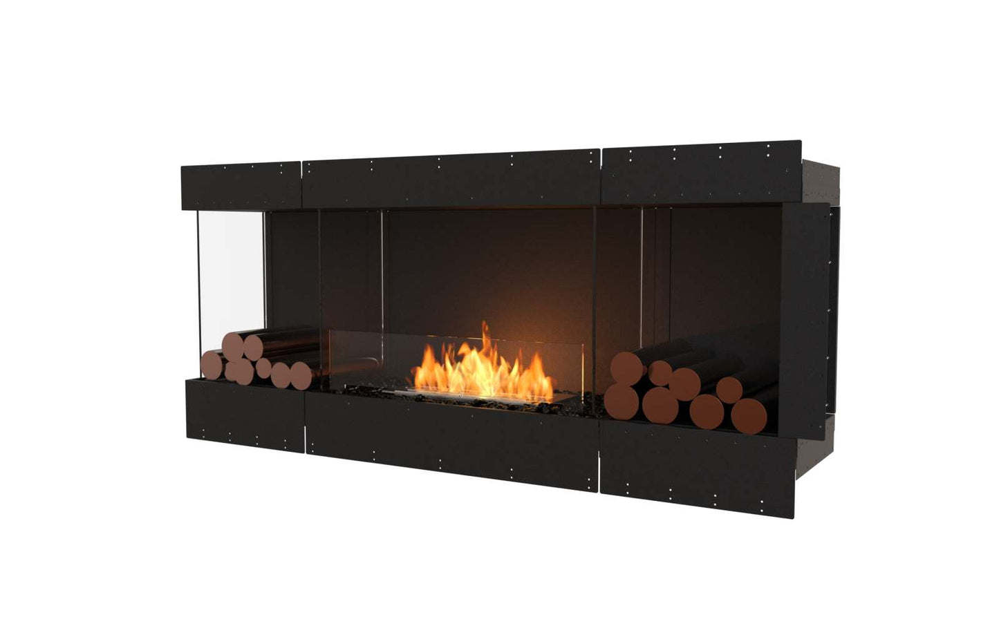 EcoSmart Flex Bioethanol Fireplace 68LC BX2 Left Corner Black