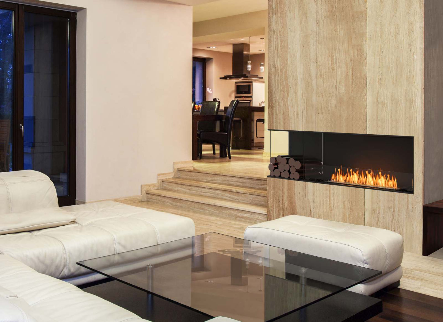 EcoSmart Flex Bioethanol Fireplace 68LC Left Corner Black