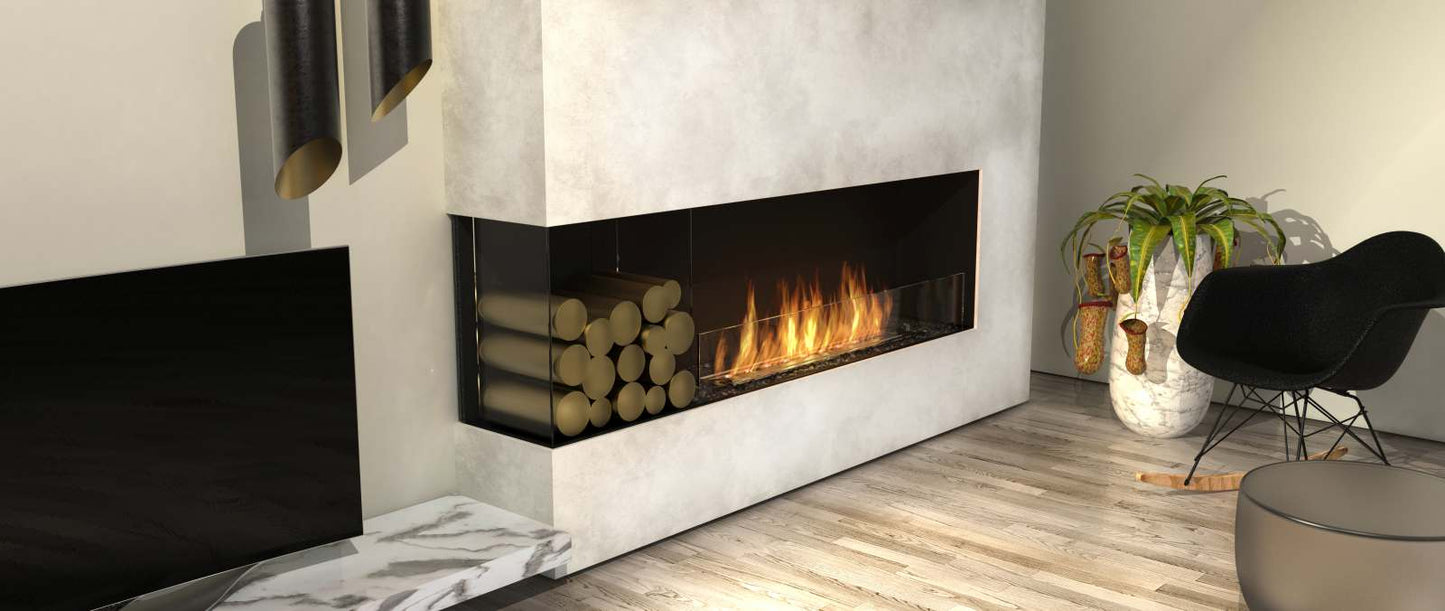 EcoSmart Flex Bioethanol Fireplace 68LC Left Corner Black