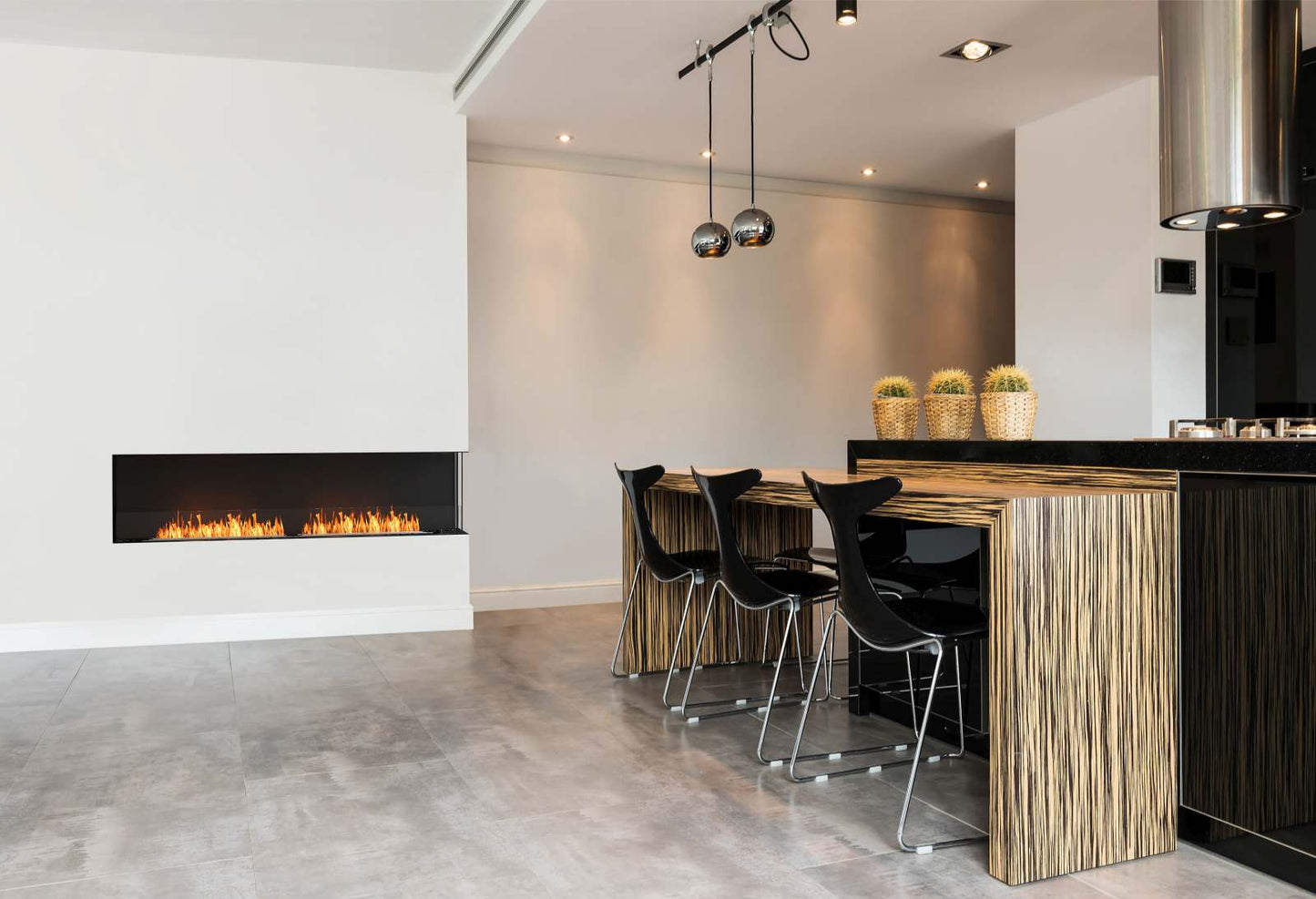 EcoSmart Flex Bioethanol Fireplace 86RC Right Corner Black