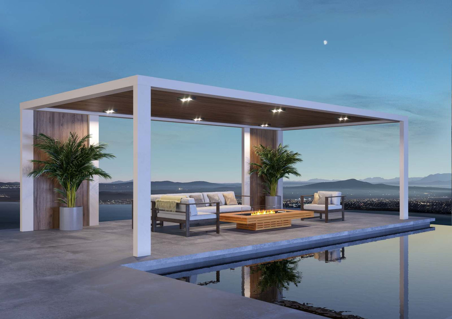 EcoSmart Fire Gin 90 (Low) Bioethanol Fire Pit Table Teak