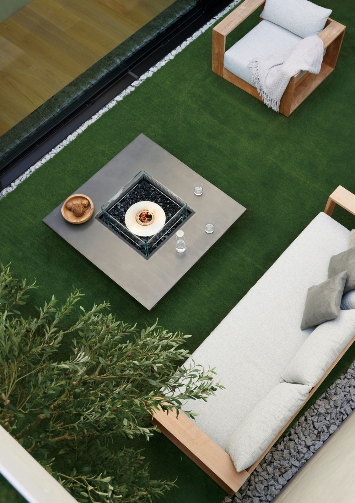 EcoSmart Fire Vertigo 50 Gas Fire Pit Table Bone