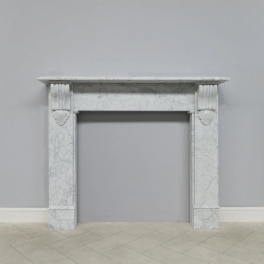 Marble Fireplace Surround - Victorian Corbel 56" Carrara, 25mm rebate - Honed