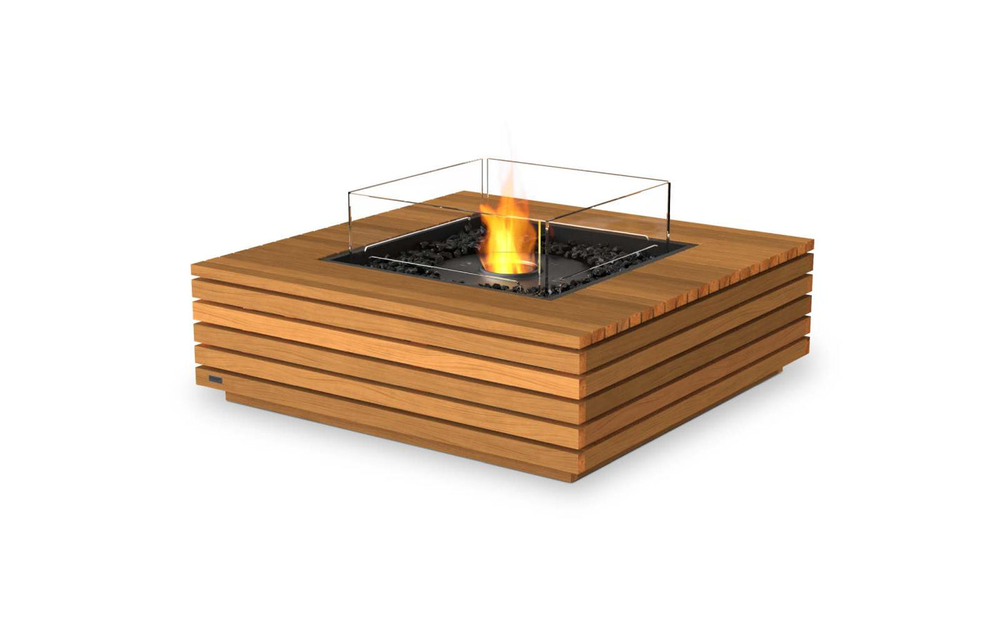 EcoSmart Fire Base 40 Bioethanol Fire Pit Table Teak