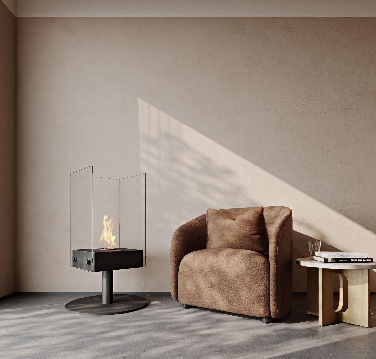 EcoSmart Fire Bioethanol Free Standing Orbit Black