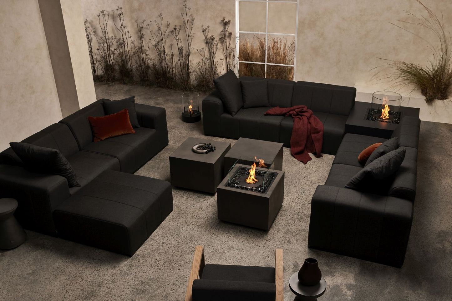 EcoSmart Fire Sidecar 24 Bioethanol Fire Pit Table Natural