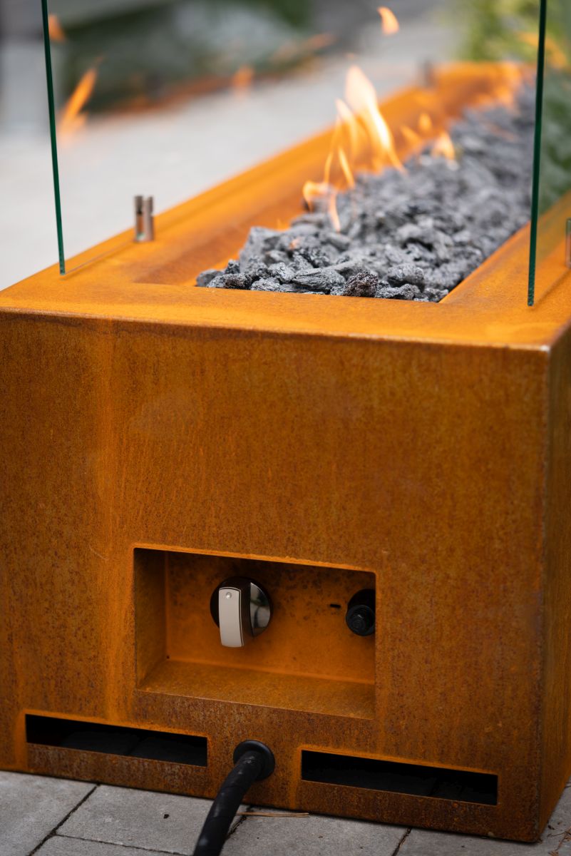 Galio Corten Manual Outdoor Gas Fireplace Firebox