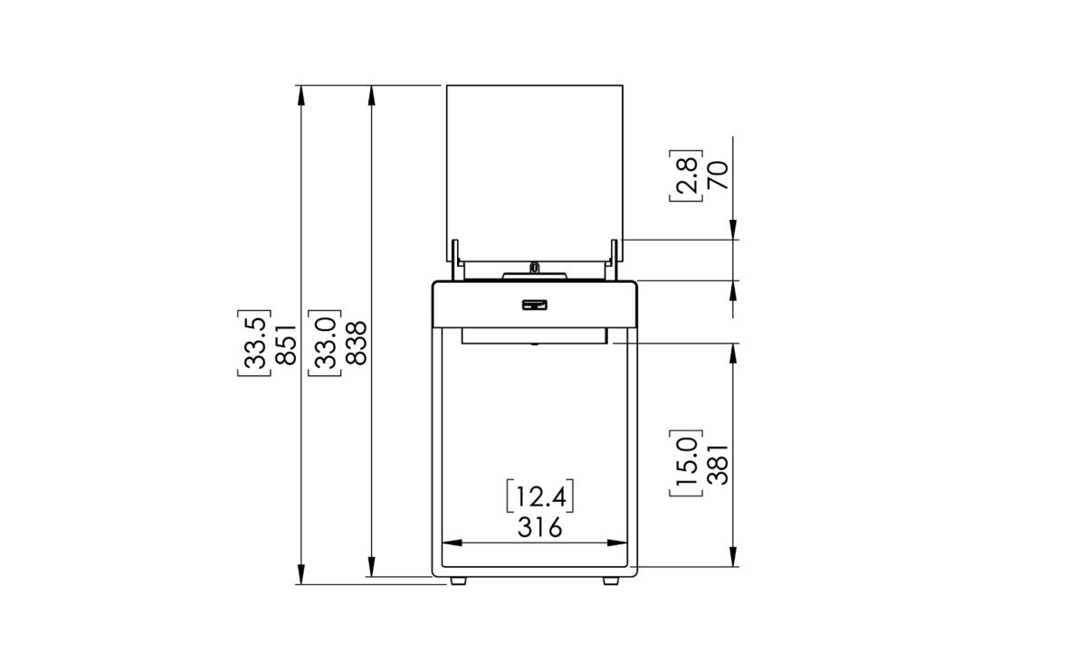 EcoSmart Fire Bioethanol Free Standing Pop 3T