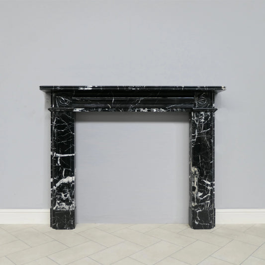 Marble Fireplace Surround - Regency Bullseye Nero Marquina - Polished