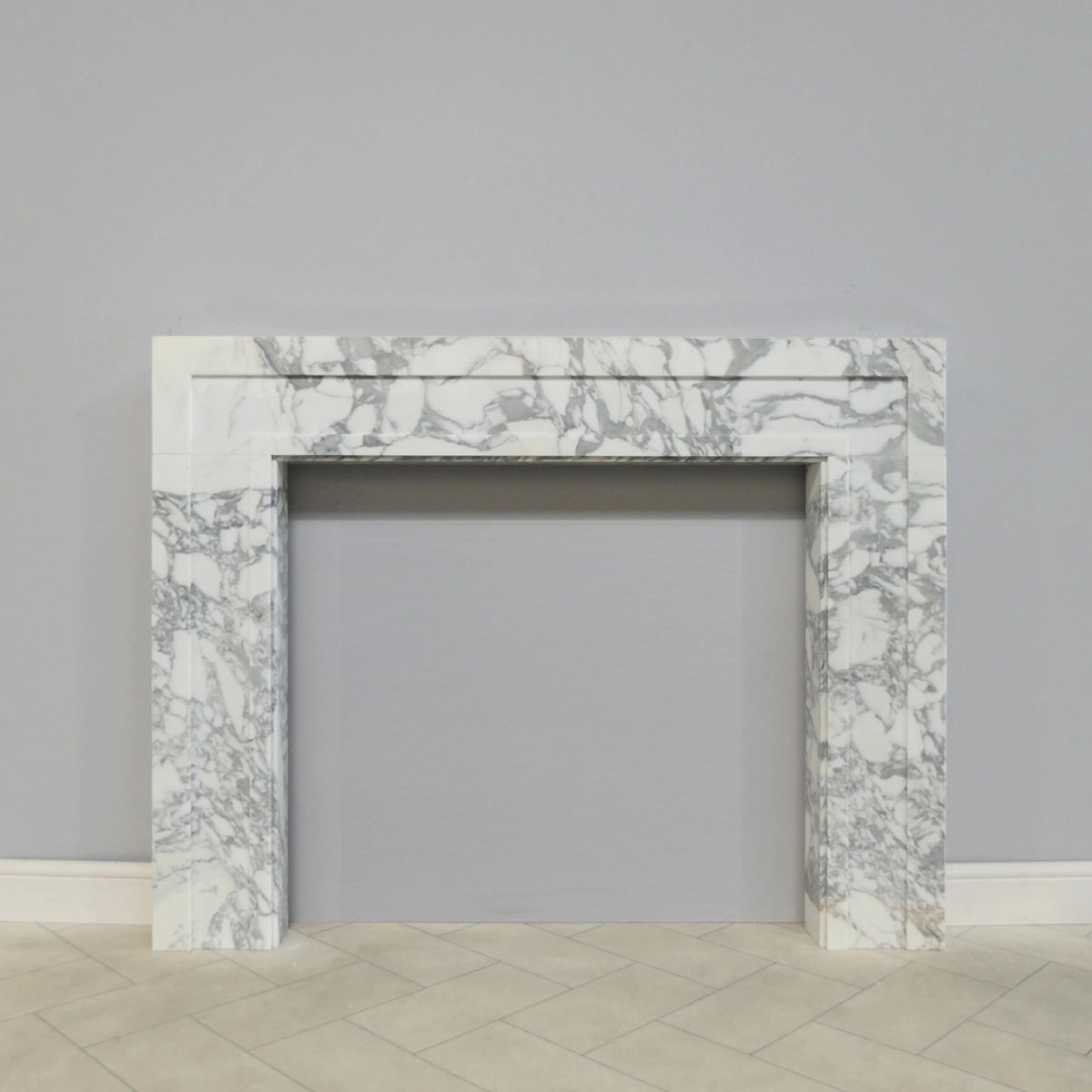 Marble Fireplace Surround - Shoreditch 58" Arabescato - Polished