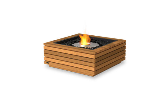 EcoSmart Fire Base 30 Bioethanol Fire Pit Table Teak