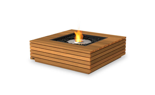 EcoSmart Fire Base 40 Bioethanol Fire Pit Table Teak