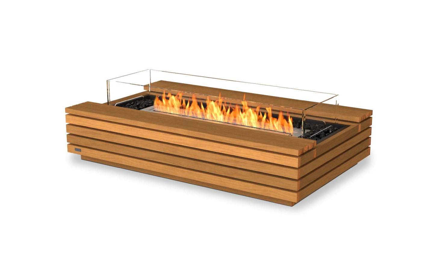 EcoSmart Fire Cosmo 50 Bioethanol Fire Pit Table Teak