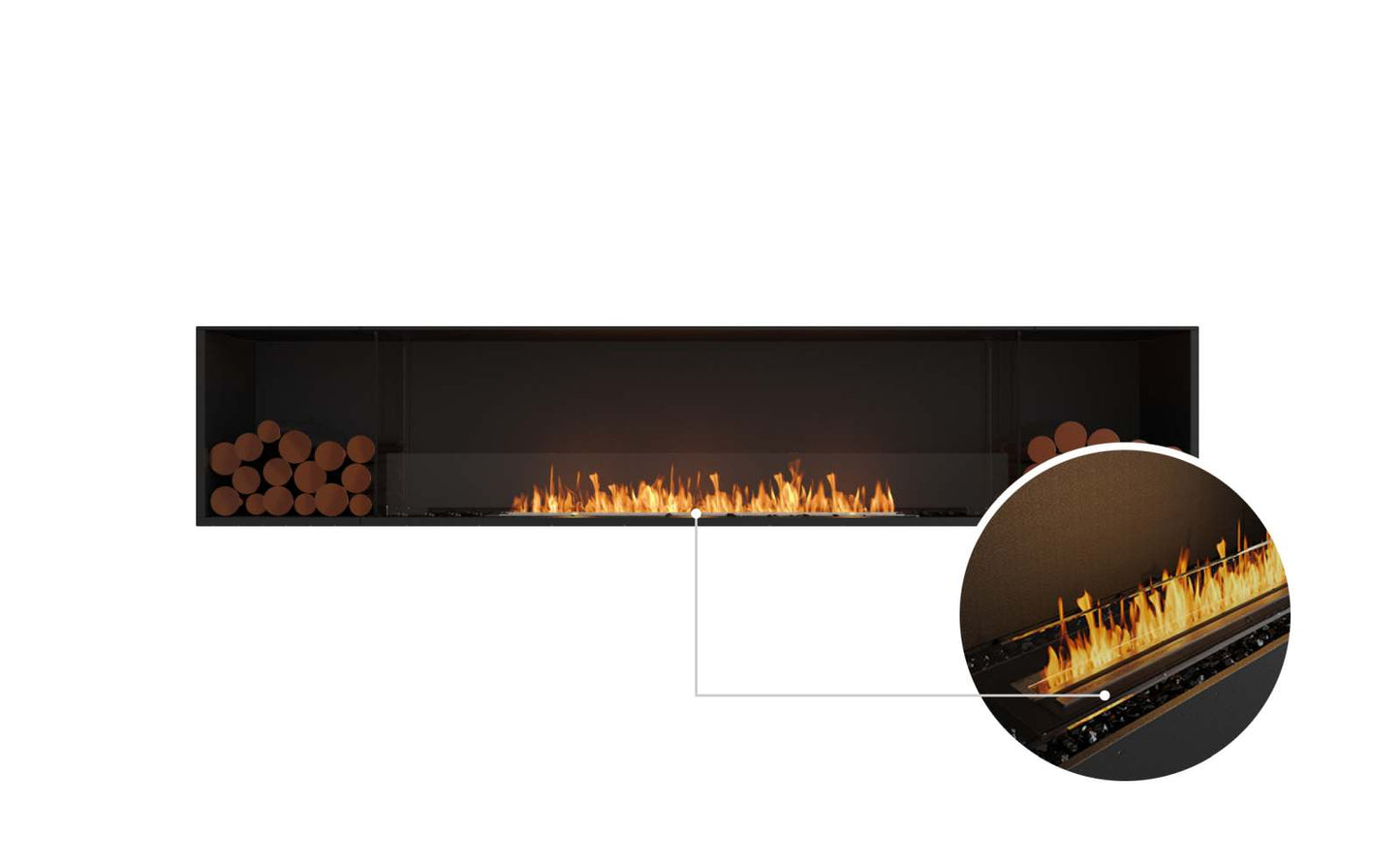EcoSmart Flex Bioethanol Fireplace 104SS BX2 Single Sided Black