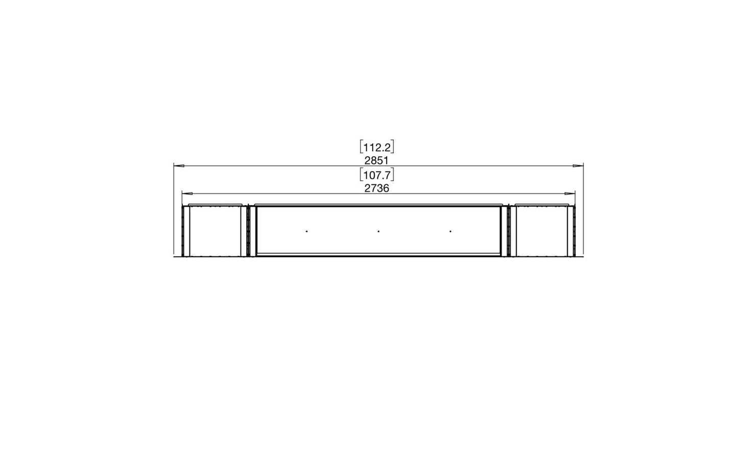 EcoSmart Flex Bioethanol Fireplace 104SS BX2 Single Sided Black