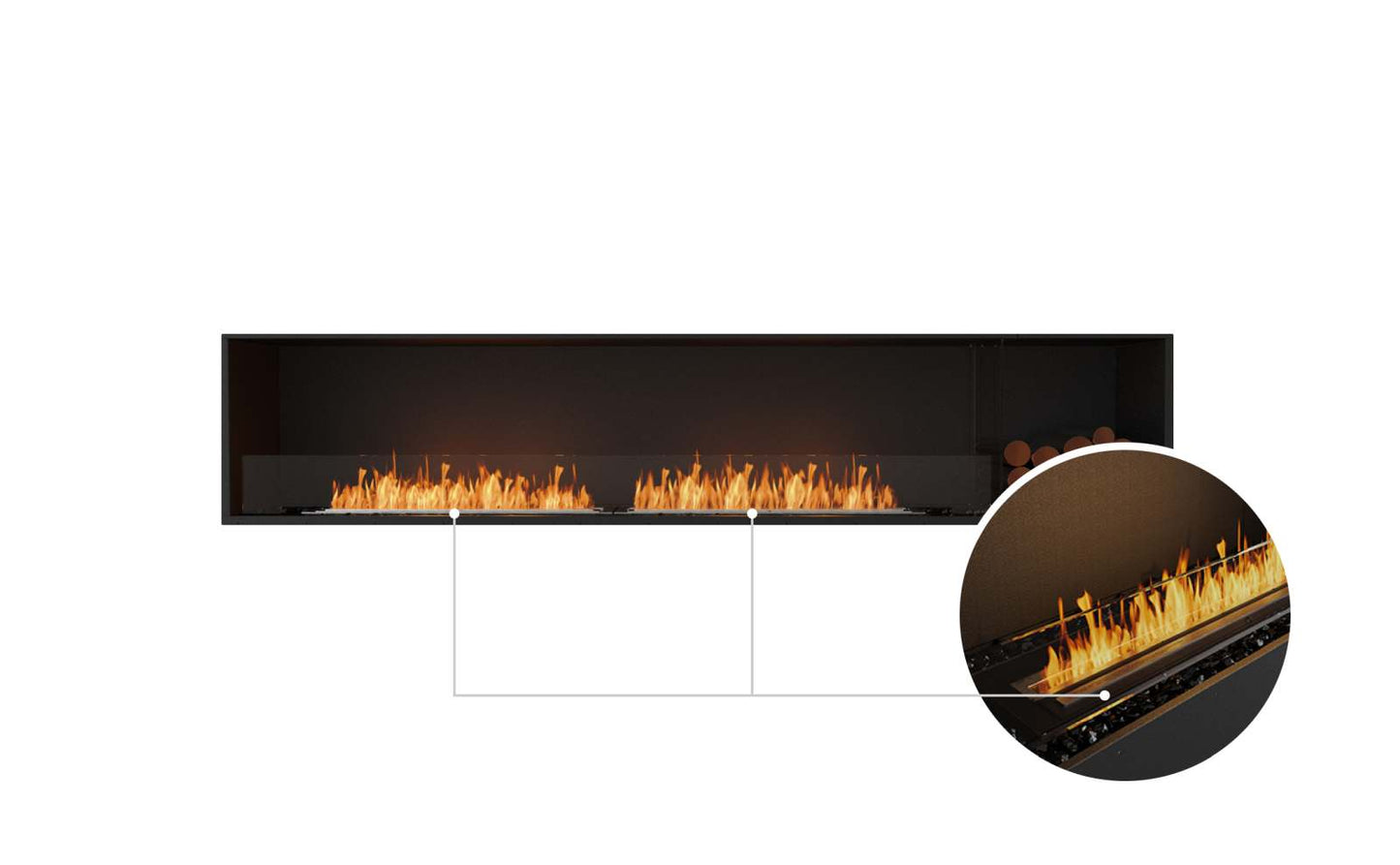 EcoSmart Flex Bioethanol Fireplace 104SS BXR Single Sided Black