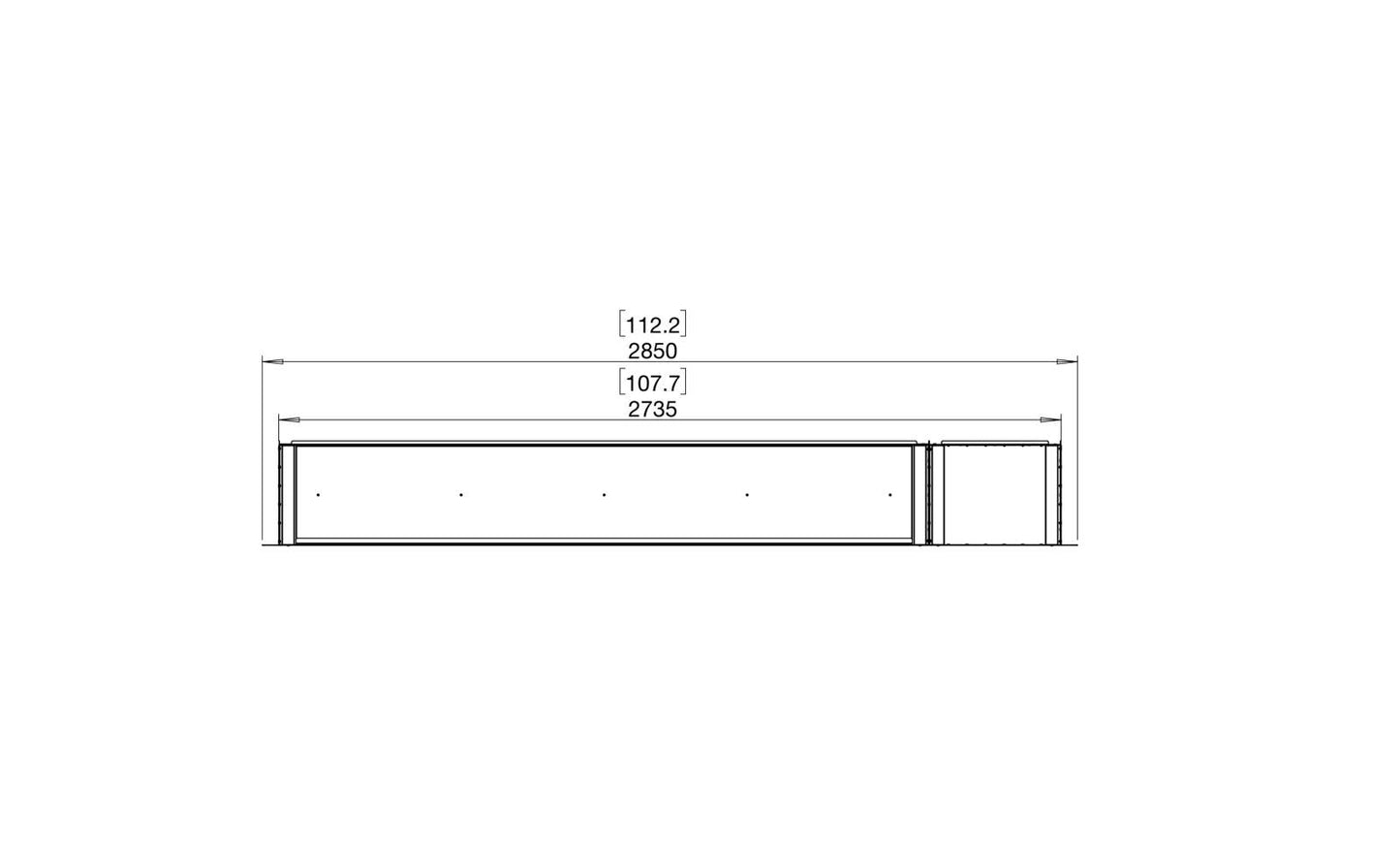 EcoSmart Flex Bioethanol Fireplace 104SS BXR Single Sided Black