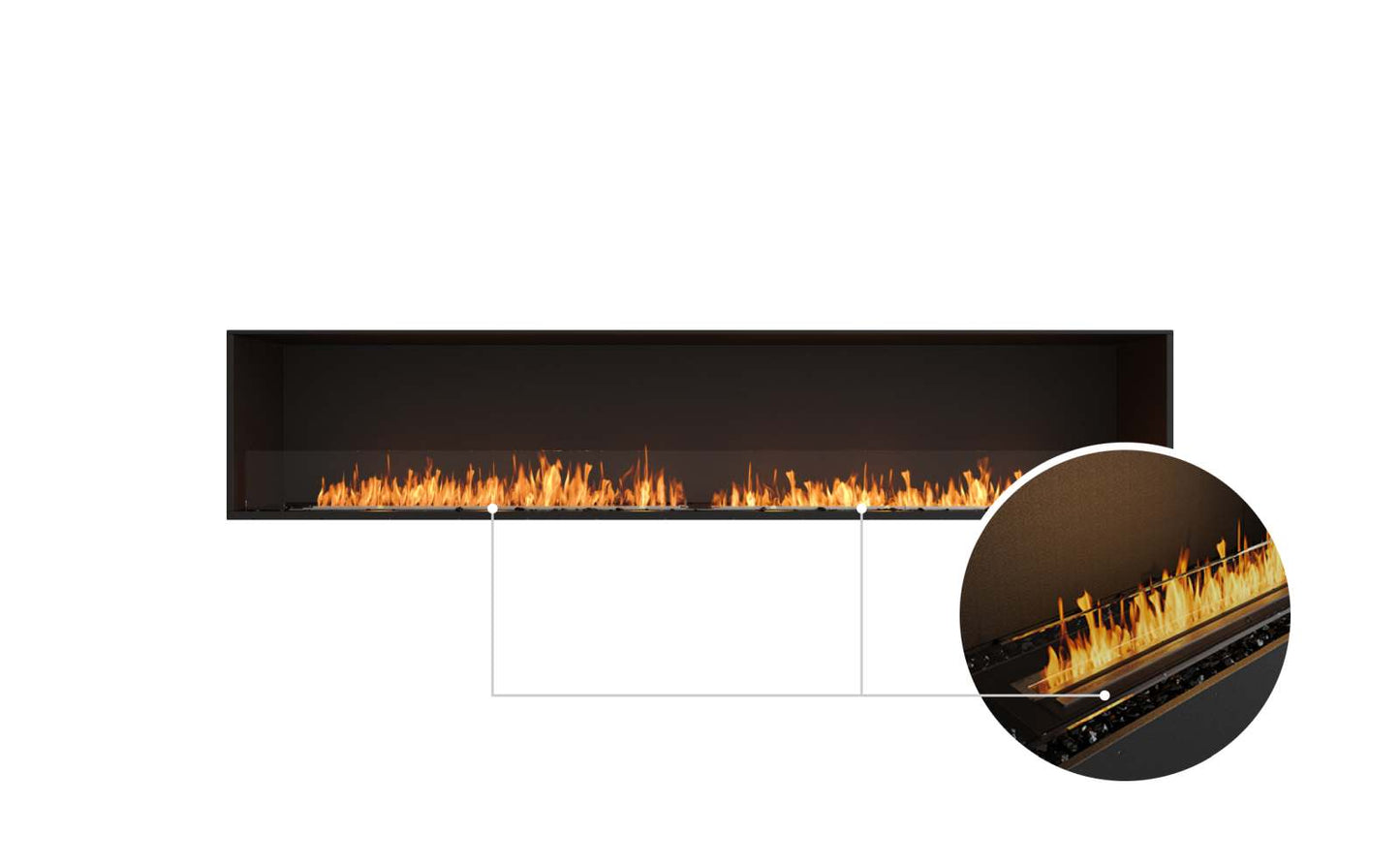 EcoSmart Flex Bioethanol Fireplace 104SS Single Sided Black