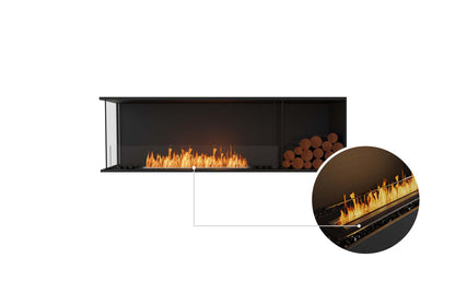 EcoSmart Flex Bioethanol Fireplace 68LC BXR Left Corner Black