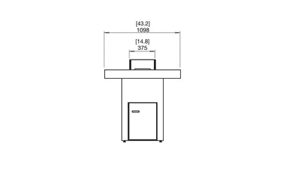 EcoSmart Fire Gin 90 (Bar) Bioethanol Fire Pit Table Graphite