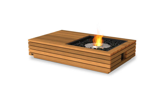 EcoSmart Fire Manhattan 50 Bioethanol Fire Pit Table Teak