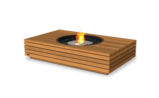 EcoSmart Fire Martini 50 Bioethanol Fire Pit Table Teak