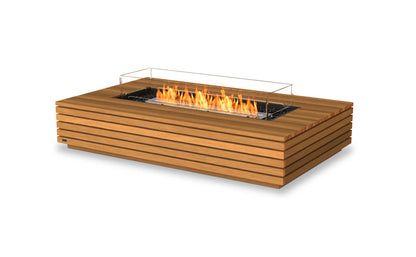 EcoSmart Fire Wharf 65 Bioethanol Fire Pit Table Teak