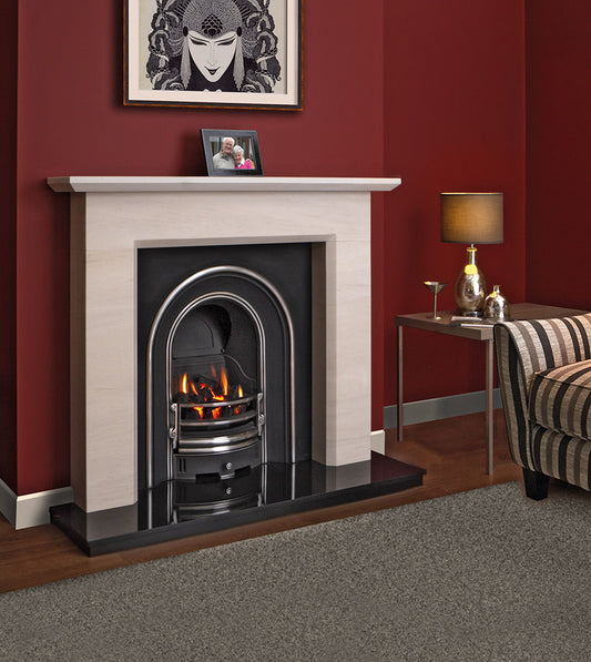 Limestone Fireplace Surround - Sutton 54" Portuguese Limestone