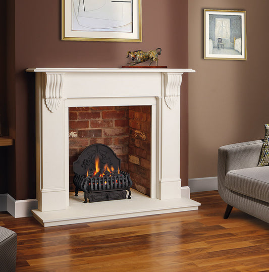 Limestone Fireplace Surround - Victorian Corbel Aegean Limestone
